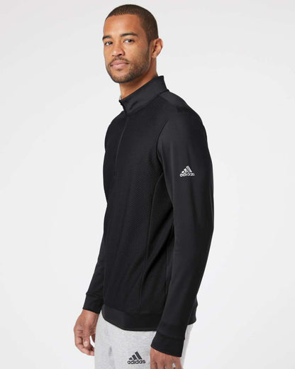 Custom Adidas Performance Textured Quarter-Zip Pullover
